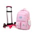 Natural Fish Children Elementary School Students Pull up Backpack Female Korean Version Large Capacity Junior High School Students Six Wheel Stair Climbing Backpack