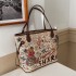 Printed bag, women's teddy bear graffiti tote bag, 2024 autumn and winter new collection, versatile handbag, large capacity single shoulder bag, trendy