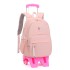 Natural Fish New Primary School Students' Pull up Backpack Girls' 2-6 Grades Large Capacity Detachable Backpack Hair Replacement