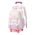 Natural Fish 2024 new pull rod backpack for female primary and secondary school students in grades 3-6, large capacity backpack with large wheels for climbing stairs