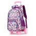 Daifa Natural Fish Pull Rod Backpack Primary School Students 3-5 Grades Girls Six Wheel Staircase Climbing 8-12 Years Old Large Capacity