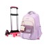 Primary school students' pull up backpacks, girls' six wheeled climbing stairs, children's grades 2-6, 5 large capacity waterproof and load reducing for ages 7-12