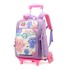 Natural fish hair replacement pull rod backpack for girls in grades 3, 4, and 5, lightweight backpack with six wheels for climbing stairs and crossing borders