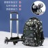 Natural Fish New Primary School Students' Pull up Backpack, Boys' Camouflage Leisure Large Capacity Load Reducing Backpack, One Piece Hair Replacement