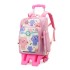 Natural fish hair replacement pull rod backpack for girls in grades 3, 4, and 5, lightweight backpack with six wheels for climbing stairs and crossing borders