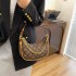 Light luxury women's bag, high-end chain armpit bag, women's retro printed crescent bag, niche versatile ins diagonal cross bag