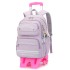 Natural fish new stair climbing rod backpack for girls, large capacity detachable middle school student backpack for elementary school students