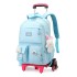 Natural Fish Children Elementary School Students Pull up Backpack Female Korean Version Large Capacity Junior High School Students Six Wheel Stair Climbing Backpack