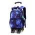 Natural Fish's new pull rod backpack three piece set for elementary school students, large capacity fashionable backpacks for both men and women, popular dropshipping