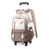 Natural Fish Pull up Backpack for Children 3-6 Grades Elementary School Students Backpack with Wheels Female Junior High School Students Pull up Box Backpack