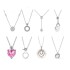 European and American simple and fashionable diamond studded heart-shaped pendant TO buckle necklace small, fresh, eternal, sweet collarbone chain pearl item