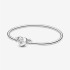 Pan Family Silver Plated Love Bracelet Classic Heart shaped Mother's Day Gift Bracelet Summer Luxury Women's Wings Trendy Men