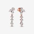 Pan Family White Bronze Rectangular Radiant Halo Snowflake Earrings Lucky Star Series Pav é Inlaid Spider Man Mask Earrings