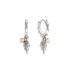 Pan Family 925 Silver Cross border Clover Earrings, Simple Pig Nose Earrings, Sparkling Conch Earnail Jewelry