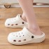 EVA hole shoes for women summer cute cartoon DIY home anti slip thick sole breathable outer wear ins trendy toe cap slippers