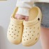 Cave shoes for women in summer, Korean version, Instagram solid color, simple girl heart, student anti slip thick sole, outer wear, toe cap, cool slippers