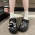 Cotton slipper hole shoes for women in autumn and winter 2023 new cute little coal ball, worn with thick sole for warmth and plush DIY winter