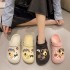 Cave shoes for women's summer wear, 2023 summer new cartoon cute puppy trend versatile hooded slippers