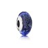 Pan Family S925 color cut blue white copper glass bead DIY bracelet with scattered beads, fashionable bracelet string decoration