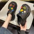 Cave shoes for women, summer indoor 2023 new model, thick sole, height increasing, slimming, anti slip, and a sense of stepping on poop. Wearing cool slippers for women