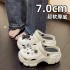 7cm thick sole with a poop like texture, perforated shoes for women for summer wear. 2023 new height increasing, non slip toe cap, cool slippers for dogs