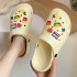 EVA hole shoes for women summer cute cartoon DIY home anti slip thick sole breathable outer wear ins trendy toe cap slippers