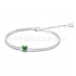 Pan Family White Copper Sparkling Halo Heart Pendant Clavicle Chain Neck Decoration New Emerald Necklace Earnail Earring Set