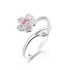 Pan Family White Bronze Rose Gold Silver Plated Star Halo Chrysanthemum Ring Love Ring Light Luxury Fish Tail Temperament Female