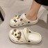 Cave shoes for women's summer wear, 2023 summer new cartoon cute puppy trend versatile hooded slippers