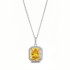 Pink star colored diamond micro inlaid pentagram necklace for women, rectangular pendant, high-end collarbone chain jewelry