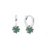 Pan Family 925 Silver Cross border Clover Earrings, Simple Pig Nose Earrings, Sparkling Conch Earnail Jewelry