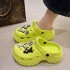 Height increasing thick soled perforated shoes for women in summer, wearing EVA soft soled shoes with a sense of stepping on feces, anti slip beach, beach toe, cool slippers