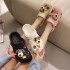 Cave shoes for women's summer wear, 2023 summer new cartoon cute puppy trend versatile hooded slippers