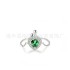 Pan Family White Copper Sparkling Halo Heart Pendant Clavicle Chain Neck Decoration New Emerald Necklace Earnail Earring Set