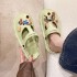 Baotou cool slippers for women in summer, indoor anti slip thick sole with a sense of stepping on feces, cartoon cute dog wearing beach hole shoes for outdoor wear