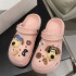 Cave shoes for women's summer wear, 2023 summer new cartoon cute puppy trend versatile hooded slippers