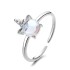 Pan Light Luxury High end Ring Female Cute Bow White Copper Electroplating Inlaid Sapphire Handpiece Open Ring Crystal