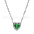 Pan Family White Copper Sparkling Halo Heart Pendant Clavicle Chain Neck Decoration New Emerald Necklace Earnail Earring Set