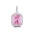 Pink star colored diamond micro inlaid pentagram necklace for women, rectangular pendant, high-end collarbone chain jewelry