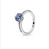 Pan Light Luxury High end Ring Female Cute Bow White Copper Electroplating Inlaid Sapphire Handpiece Open Ring Crystal