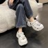 Cave shoes for women, summer indoor 2023 new model, thick sole, height increasing, slimming, anti slip, and a sense of stepping on poop. Wearing cool slippers for women