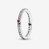 Panjiadora S925 Silver Silver Plated New Elegant Heart Love Gemstone Charm Light Luxury DIY Ring