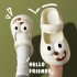 Big eyed dog, Baotou hole shoes, women's summer cartoon cute students wearing versatile thick soled anti slip beach sandals for outdoor wear