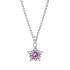 Pink star colored diamond micro inlaid pentagram necklace for women, rectangular pendant, high-end collarbone chain jewelry