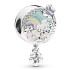 Panjiaduo no logo bead white copper plated S925 silver pendant Christmas hot air balloon Mickey Mouse dropper lollipop