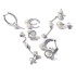 Cross border foreign trade Panjia silver plated new pearl Pav é inlaid collarbone necklace earrings ring bracelet set