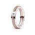 Pan Family White Copper Sparkling Zircon Dazzling Daisy Rose Gold Ring Silver Plated Sublime Elegant Trendy Cross border Exclusive