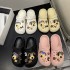 Cave shoes for women's summer wear, 2023 summer new cartoon cute puppy trend versatile hooded slippers