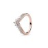 Pan Family White Copper Silver Plated Pav é Secret Set Princess Wish Classic Ring European and American Versatile Wishbone Logo Ring