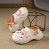 Cartoon Cute KT Cat Thick Bottom Versatile Fairy Style Girl's Pericardium Head Sandals for Women's Outerwear Soft Bottom Beach Hole Shoes